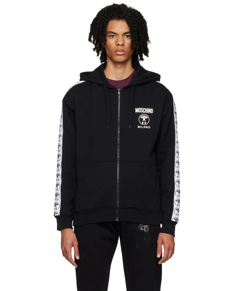Moschino Black Double Question Mark Hoodie A1555