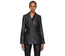 Black Fitted Leather Blazer
