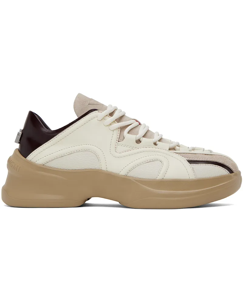 Wooyoungmi White & Brown Low Sneakers 624d