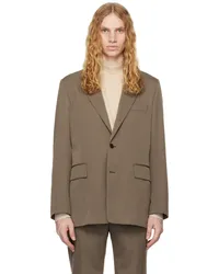 AURALEE Brown Light Wool Max Gabardine Blazer Top