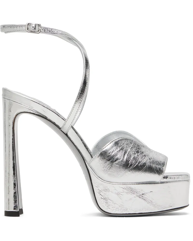 Jimmy Choo Silver Karli Platform 125 Heeled Sandals Silver