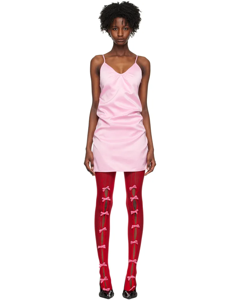 WE 11 DONE Pink Slip Minidress Pink