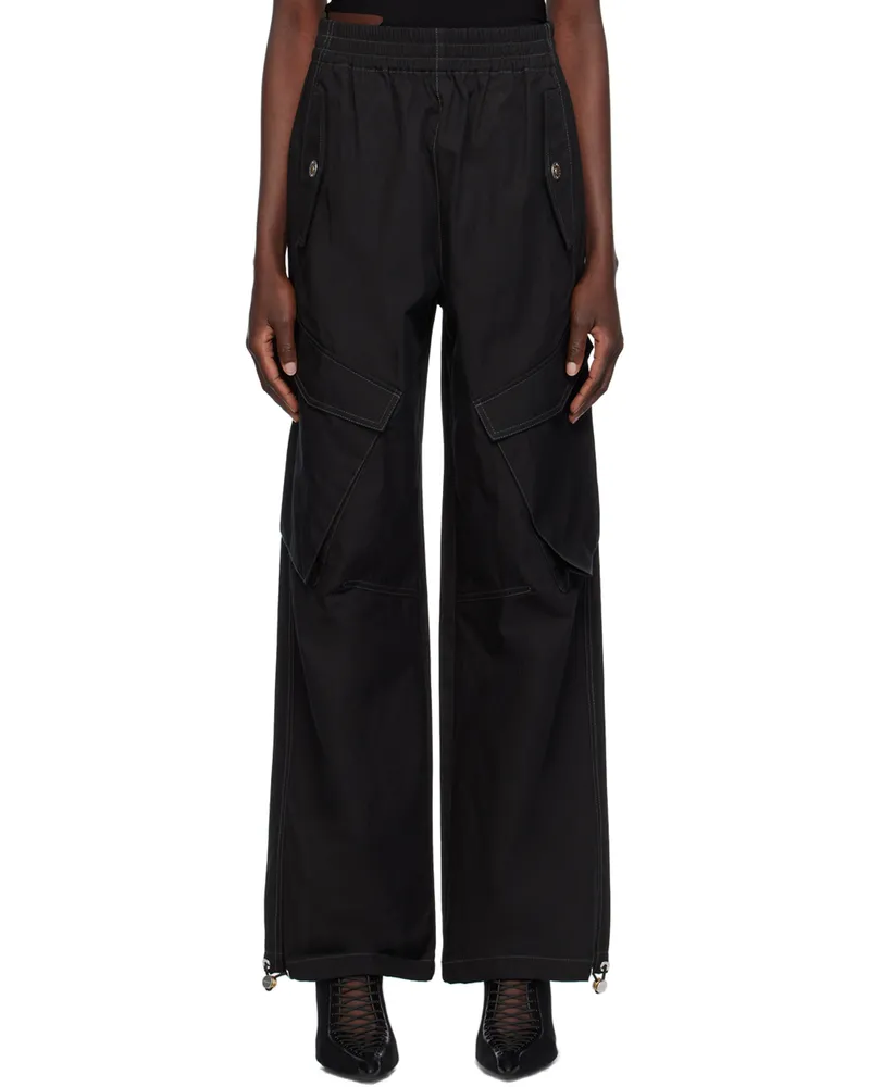 Dion Lee Black Snap Trousers Black