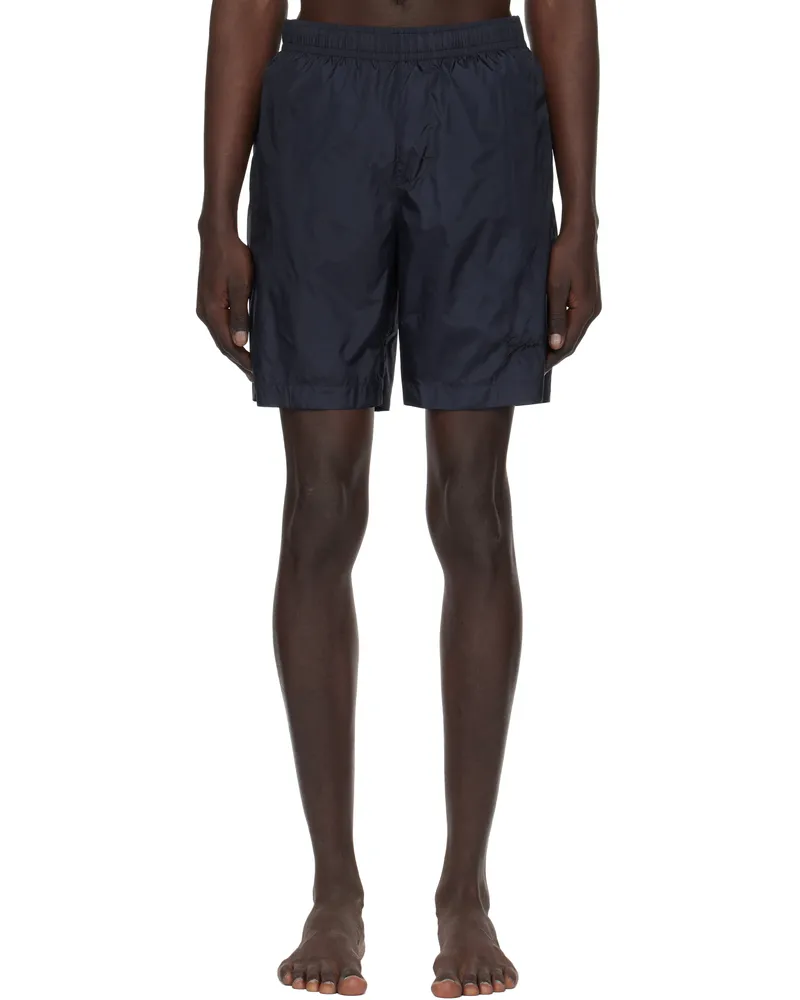 Givenchy Navy Logo Embroidery Swim Shorts 401-dark