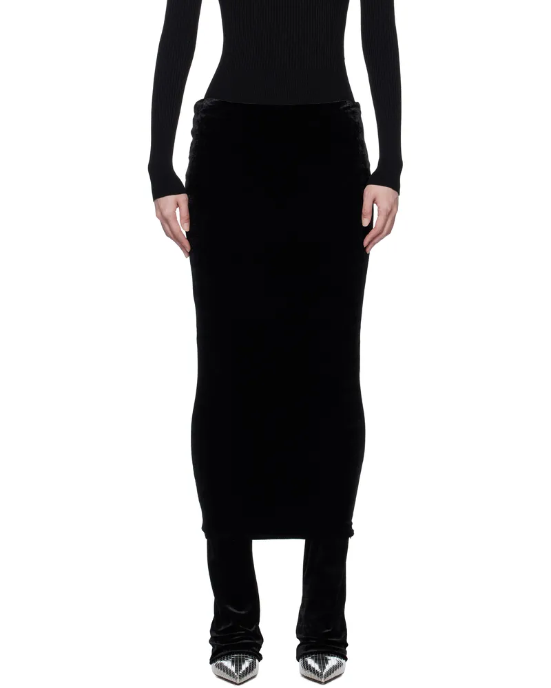 Alaïa Black Velvet Maxi Skirt 995