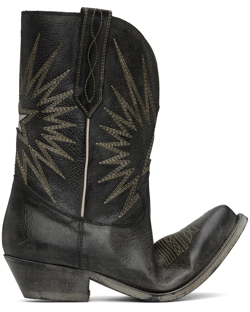 Golden Goose Black Low Wish Star Boots Black
