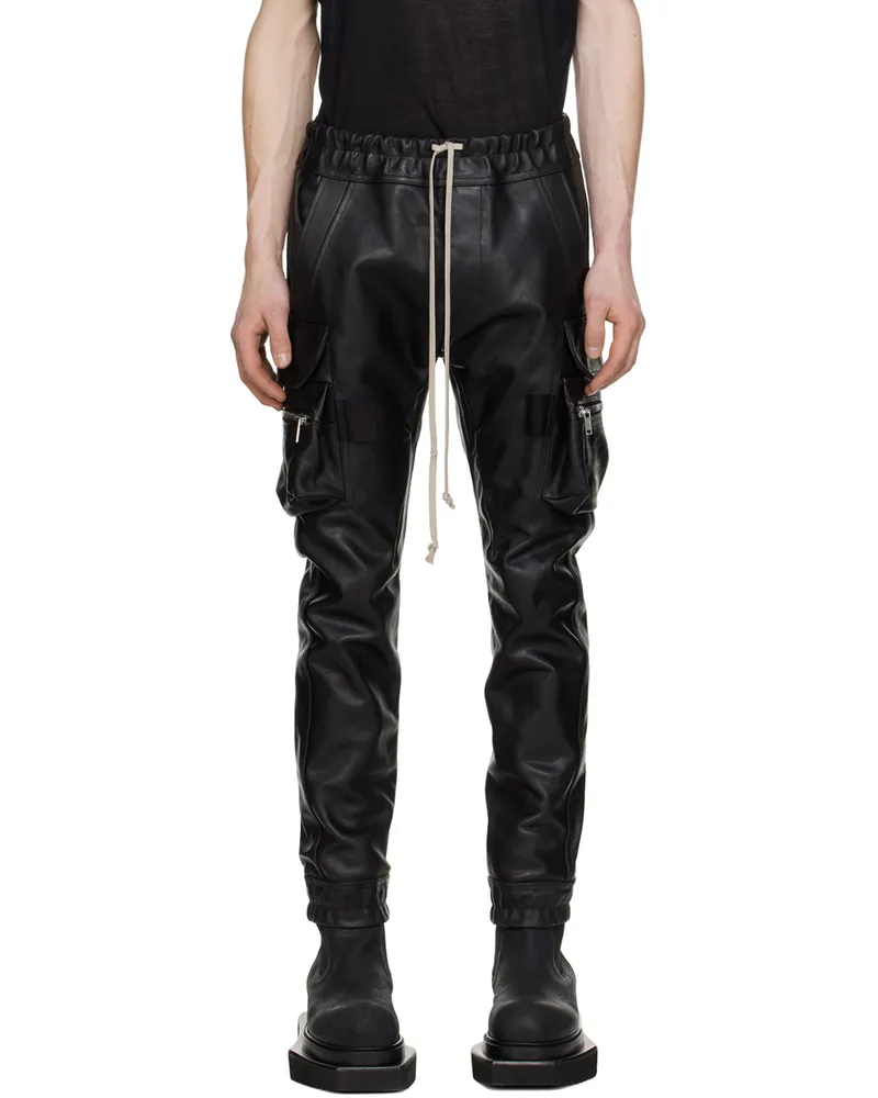 Rick Owens Black Mastodon Leather Pants 09