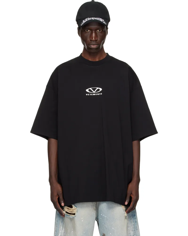 VETEMENTS Black Oval Logo Oversized T-shirt Black