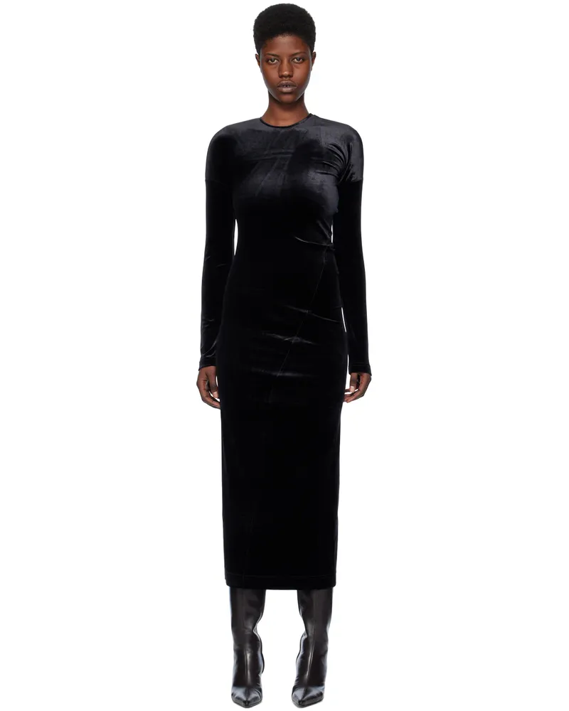 Totême Black Twisted Midi Dress 001