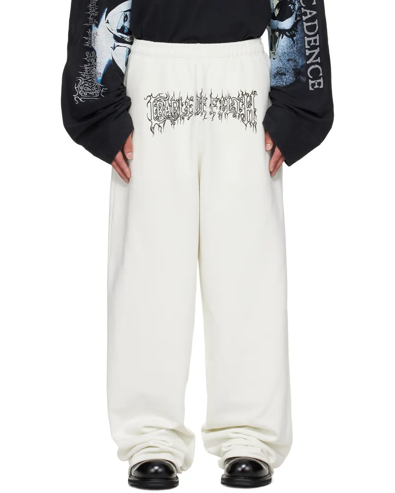 VETEMENTS Off-White Cradle of Filth Logo Sweatpants Ice
