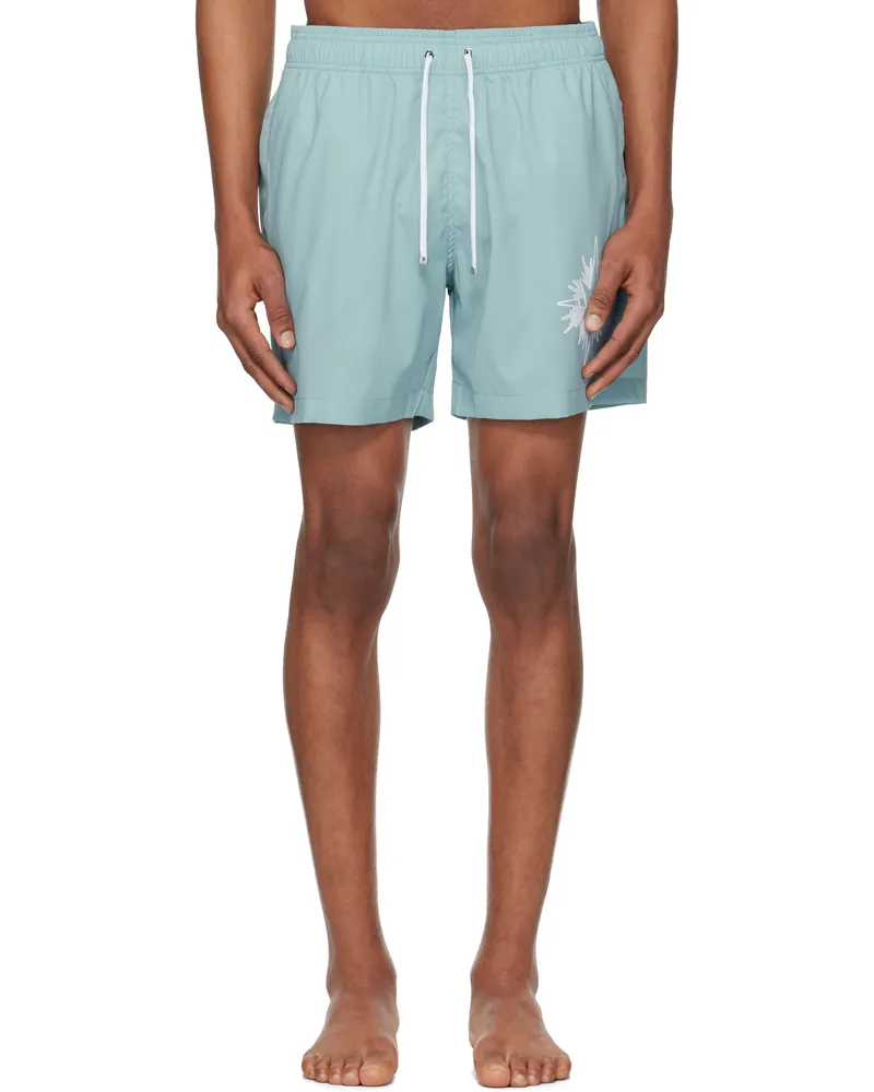 Amiri Blue Starburst Swim Shorts Dusty