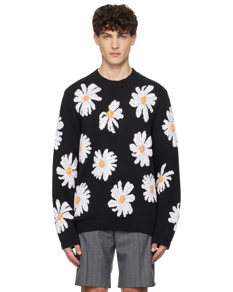 Moschino Black All Over Daisy Sweater Multi