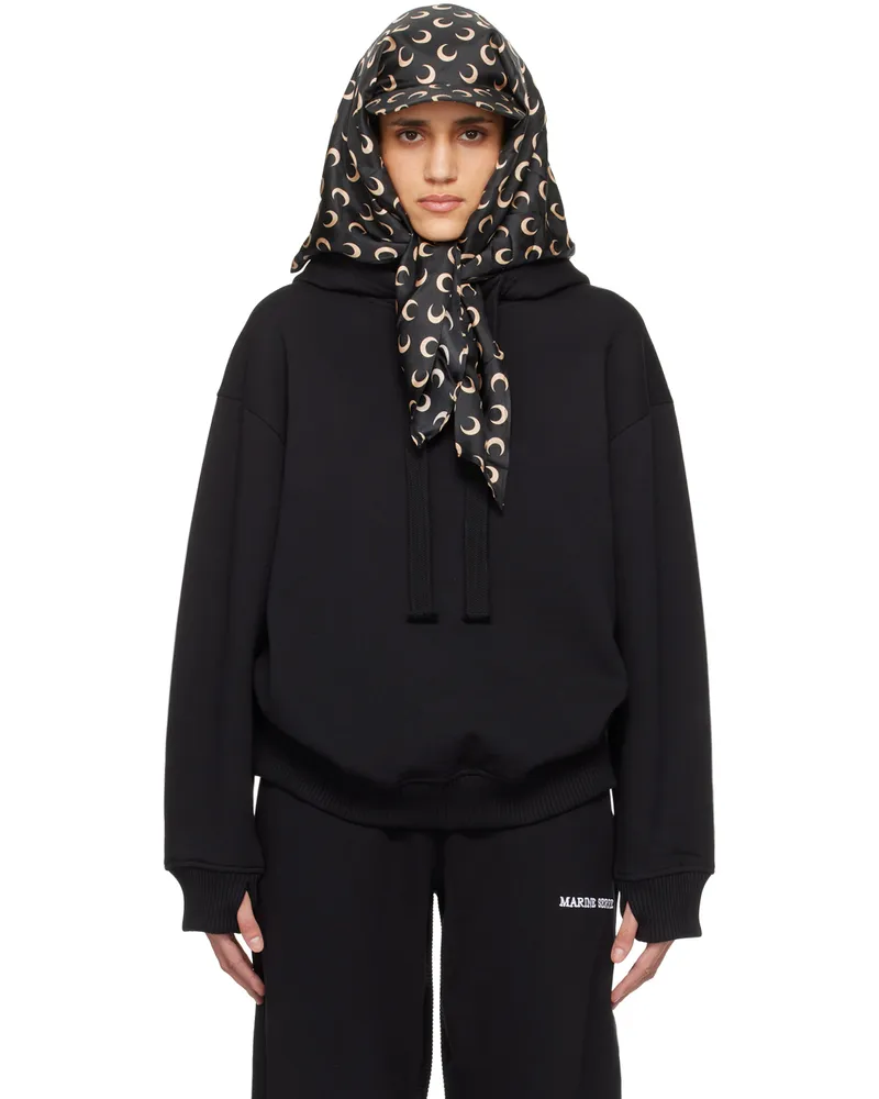 Marine Serre Black Embroidered Hoodie Bk99