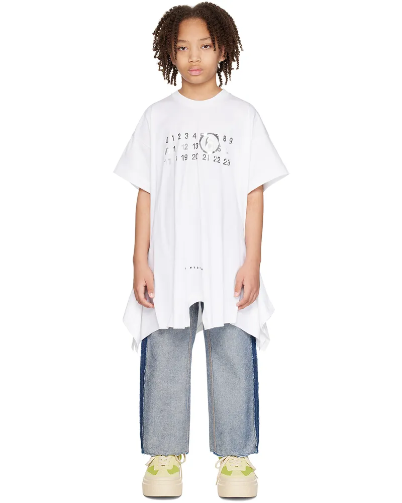 Maison Margiela Kids White Asymmetric Dress M6100