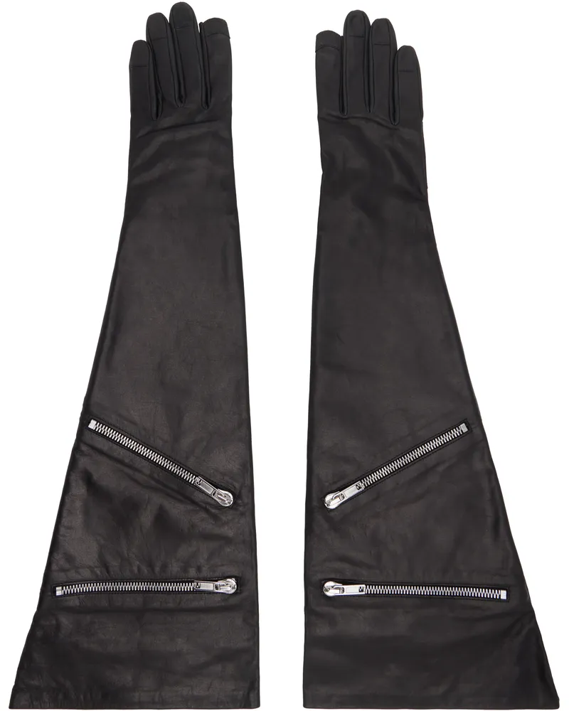 Rick Owens Black Porterville Gauntlet Gloves 09