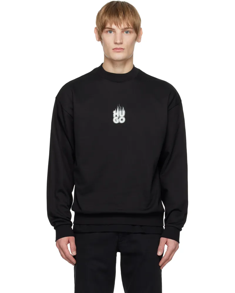 HUGO BOSS Black Flame Logo Sweatshirt 001-black