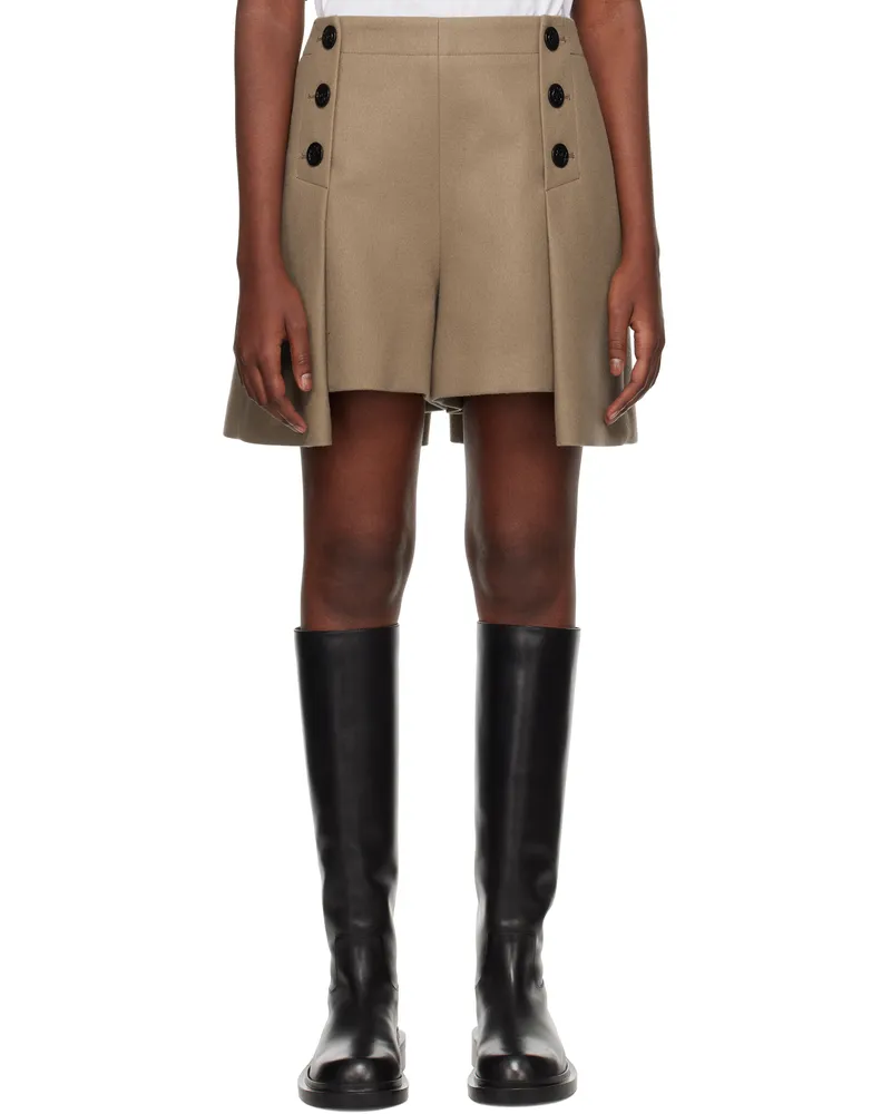 Sacai Beige Wool Melton Shorts 651