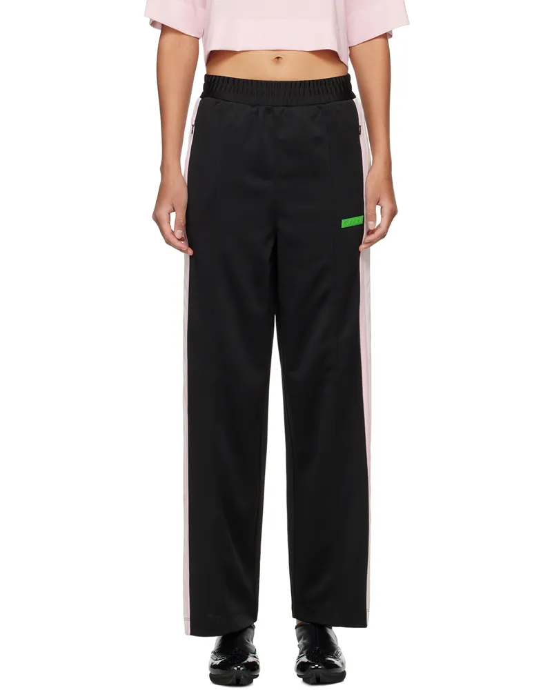 Ganni Black Sporty Track Pants Black