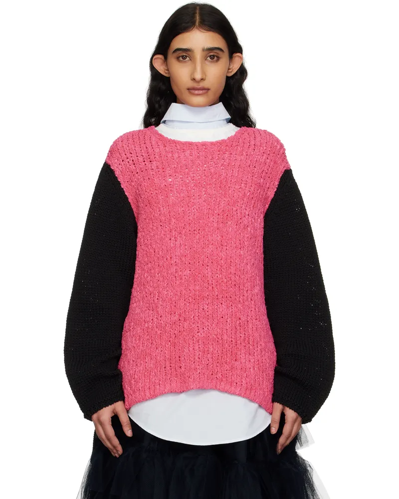 Comme des Garçons Black & Pink Crewneck Sweater 1