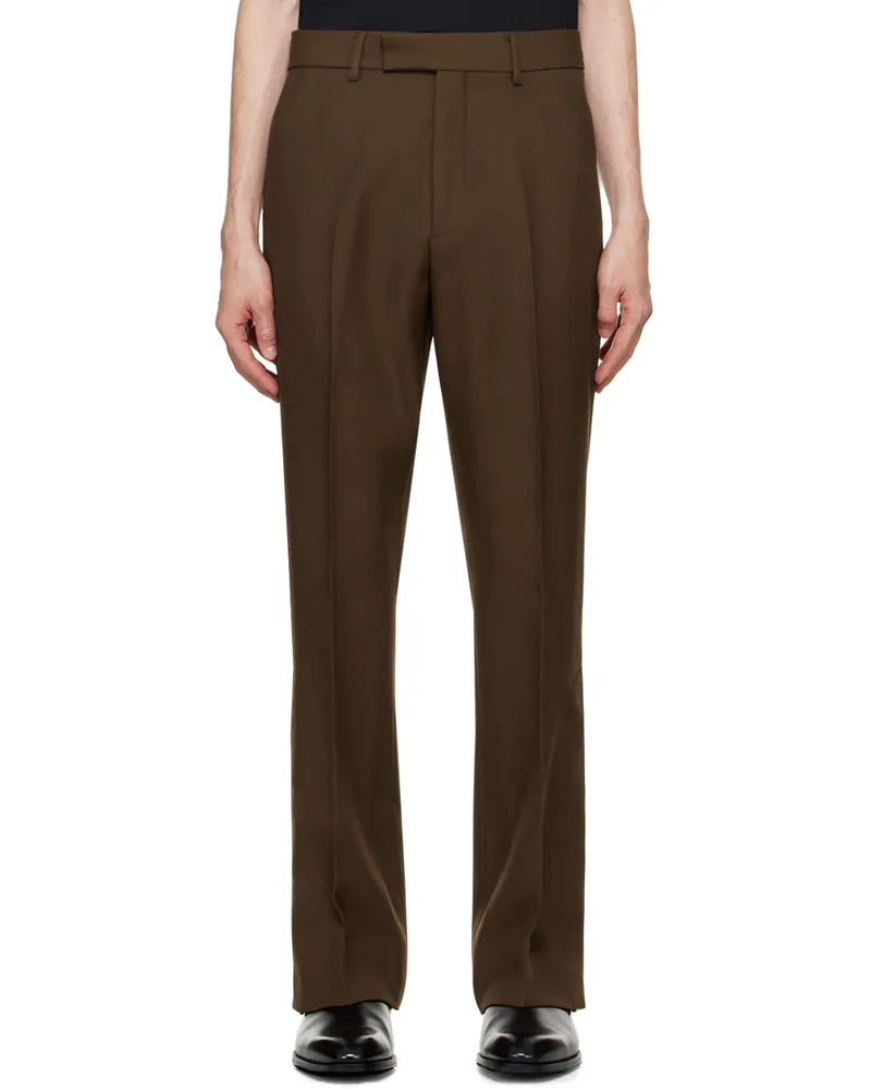 Amiri Brown Tailored Flare Trousers Dark