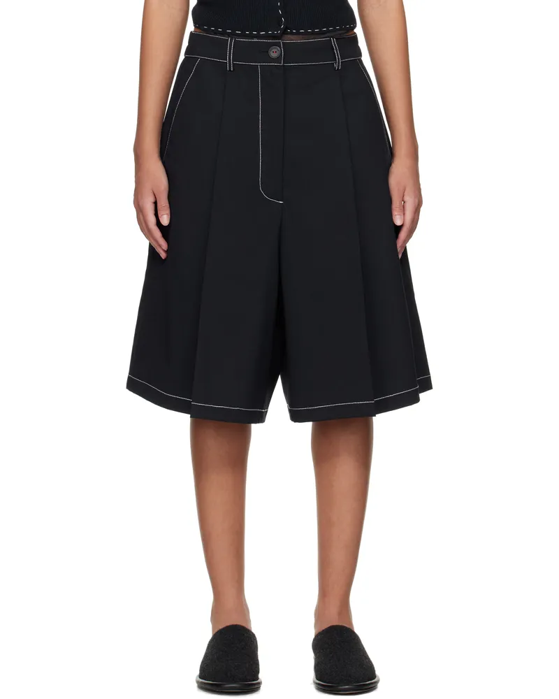 CORDERA Navy Tailoring Stitched Bermuda Shorts Navy