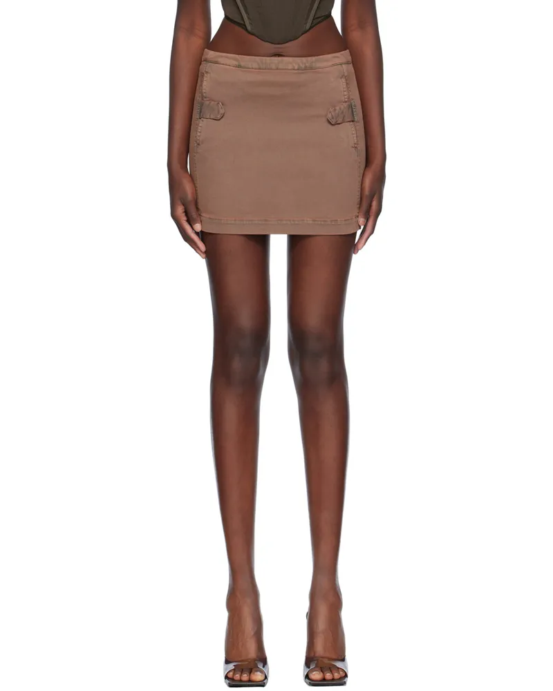 Charlotte Knowles Brown Shiv Denim Miniskirt Sky