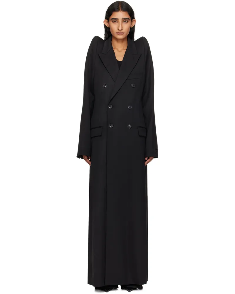 VETEMENTS Black Tight Shoulder Tailored Coat Black