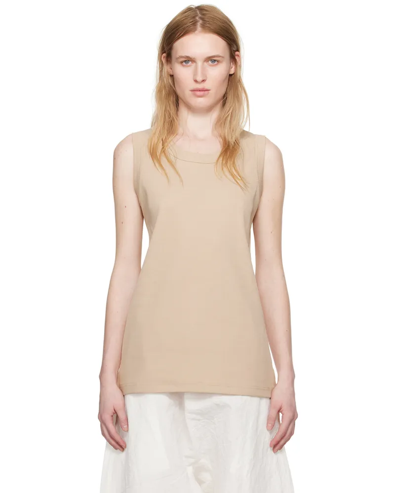 Sofie D'Hoore Beige Ribbed Tank Top Nude