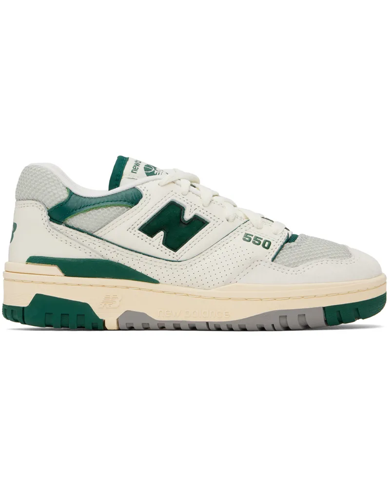 New Balance Off-White & Green 550 Sneakers Sea