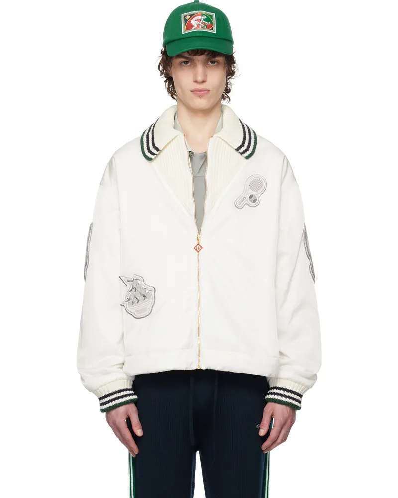 Casablanca Paris Off-White Nylon Coach Jacket Off-white