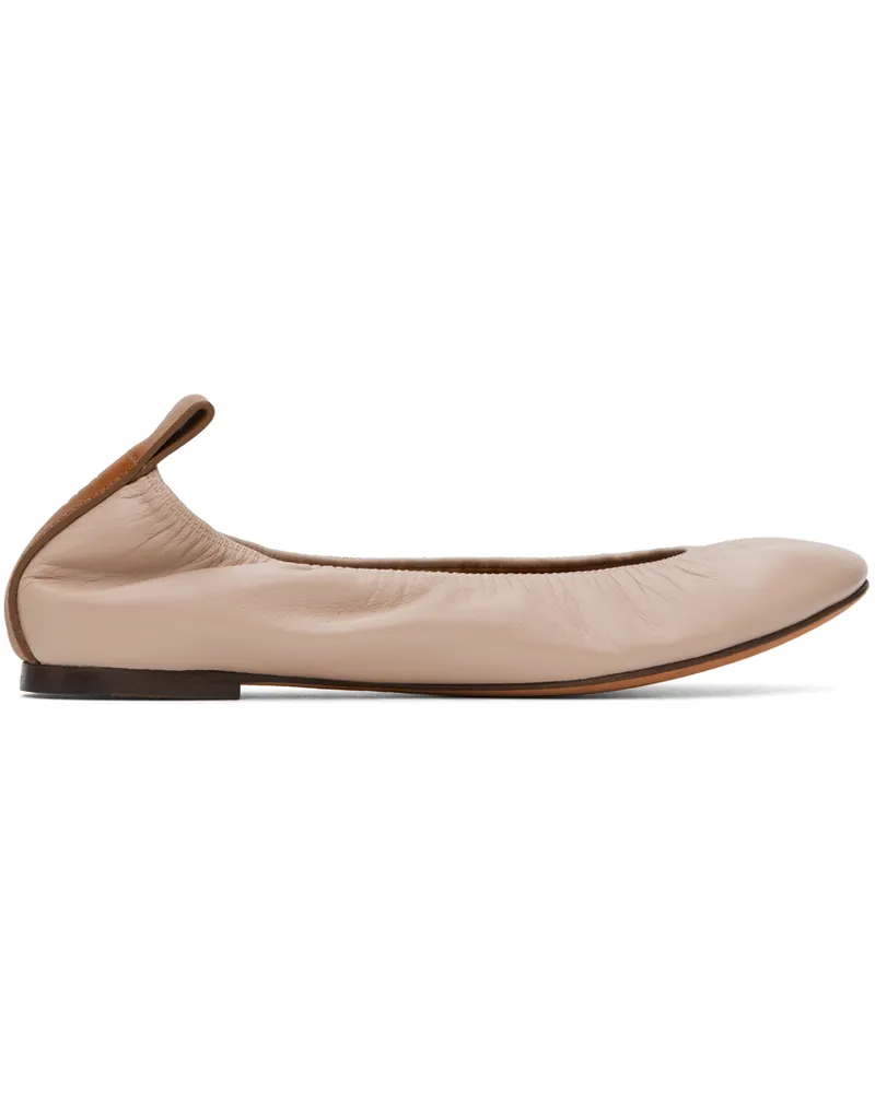 Lanvin Beige Leather Ballerina Flats 09