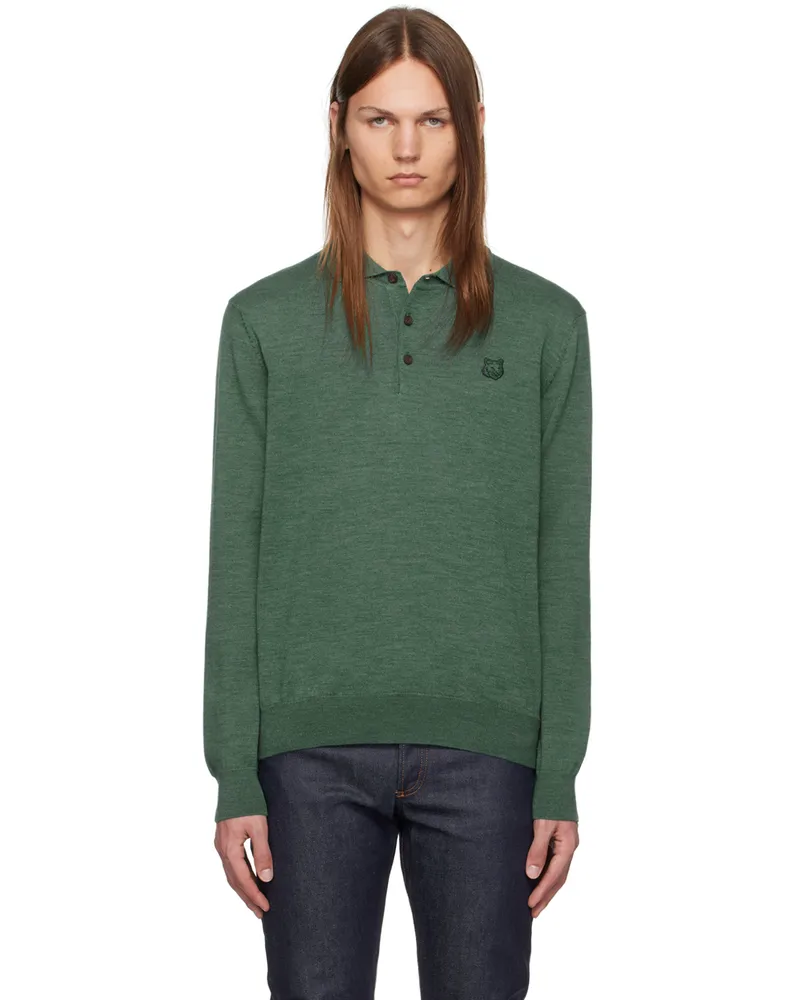 Kitsuné Green Bold Fox Head Patch Polo P380