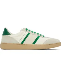 Ferragamo Off-White & Green Signature Low Sneakers Mascarpone