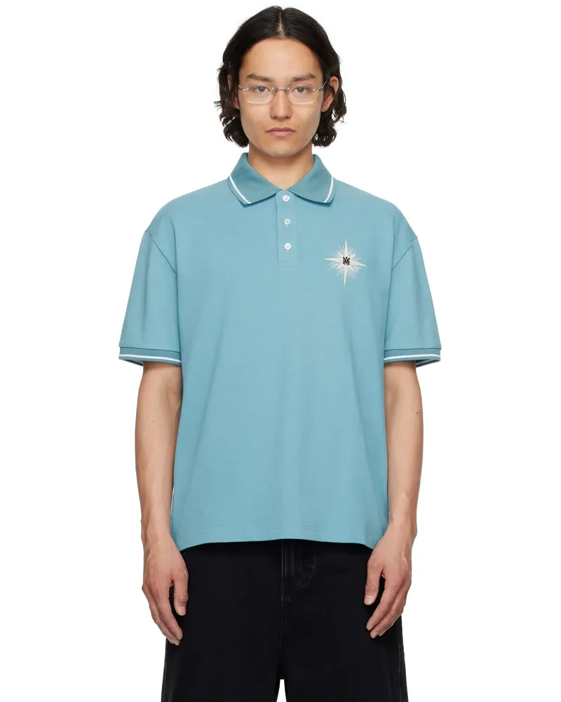Amiri Blue Starburst Polo Wave