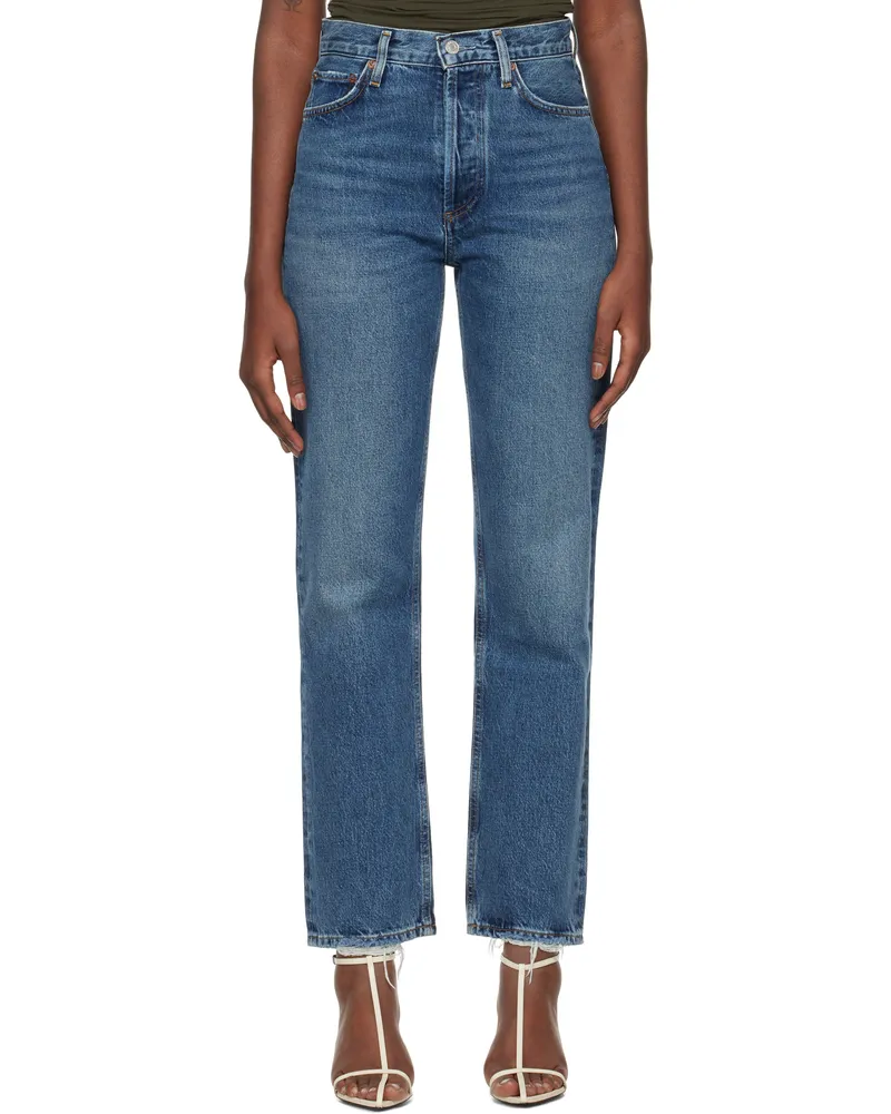 AGOLDE Blue 90's Pinch Waist High Rise Straight Jeans Range