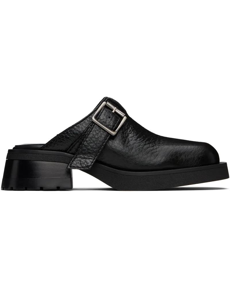 Miista Black Aroa Buckled Mules Black