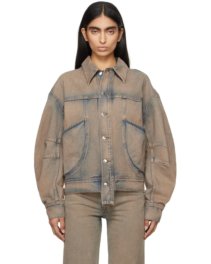 Eckhaus Latta Blue 'EL' Redux Denim Jacket Sand