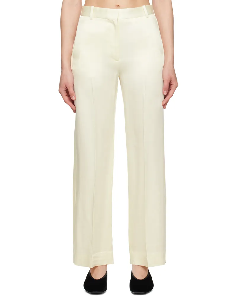 Totême Off-White Cuff-Slit Trousers Macadamia