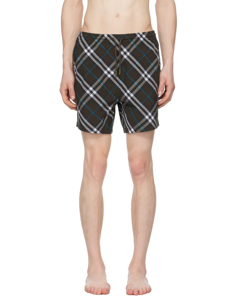 Burberry Brown Check Swim Shorts Snug