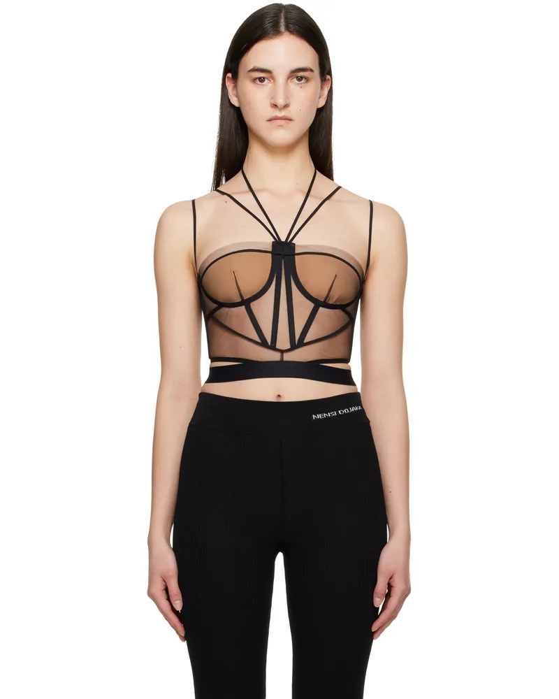 Nensi Dojaka Black & Beige Helen Tulle Corset Black