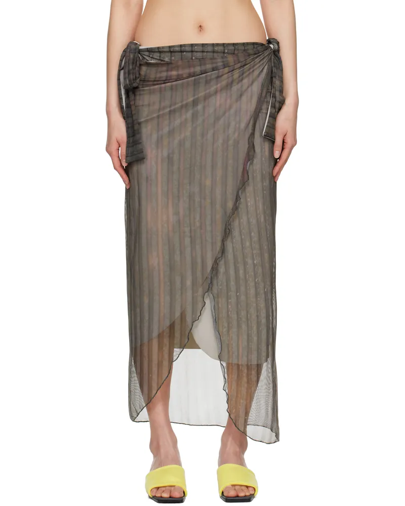 SERAPIS Multicolor Aub Stripes Malong Maxi Skirt Print