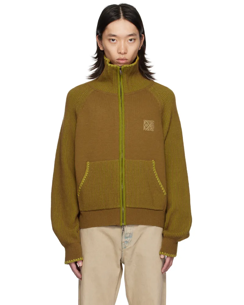 lesugiatelier Khaki High Neck Sweater Olive
