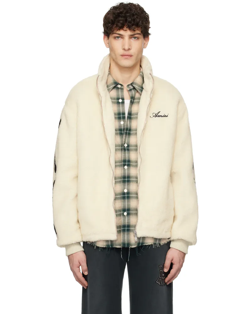 Amiri Off-White Bones Fleece Jacket Alabaster