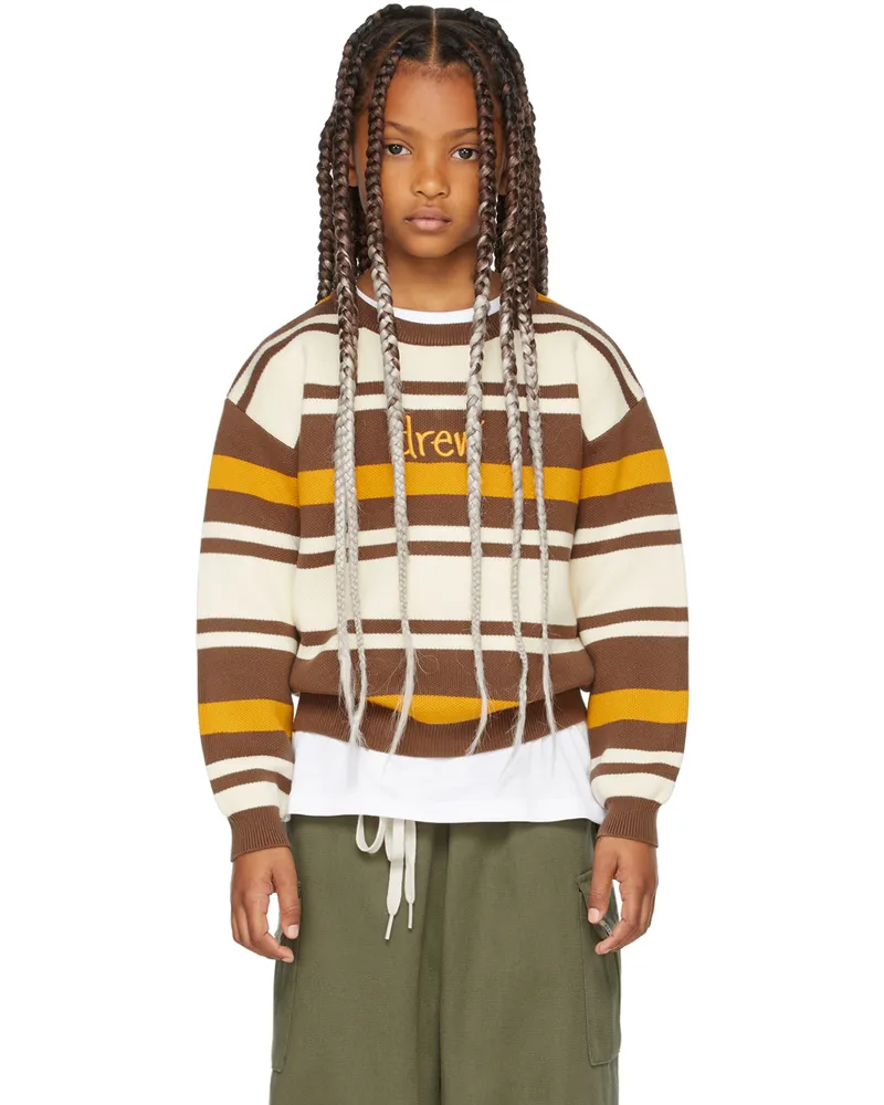 drew house SSENSE Exclusive Kids Brown Scribble Sweater Brown