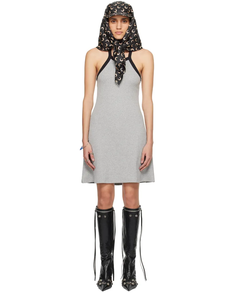 Marine Serre Gray Flared Minidress Gr50