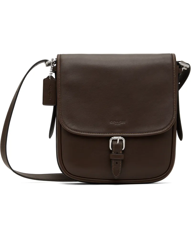 Coach Brown Hitch Flap Crossbody Bag Maple