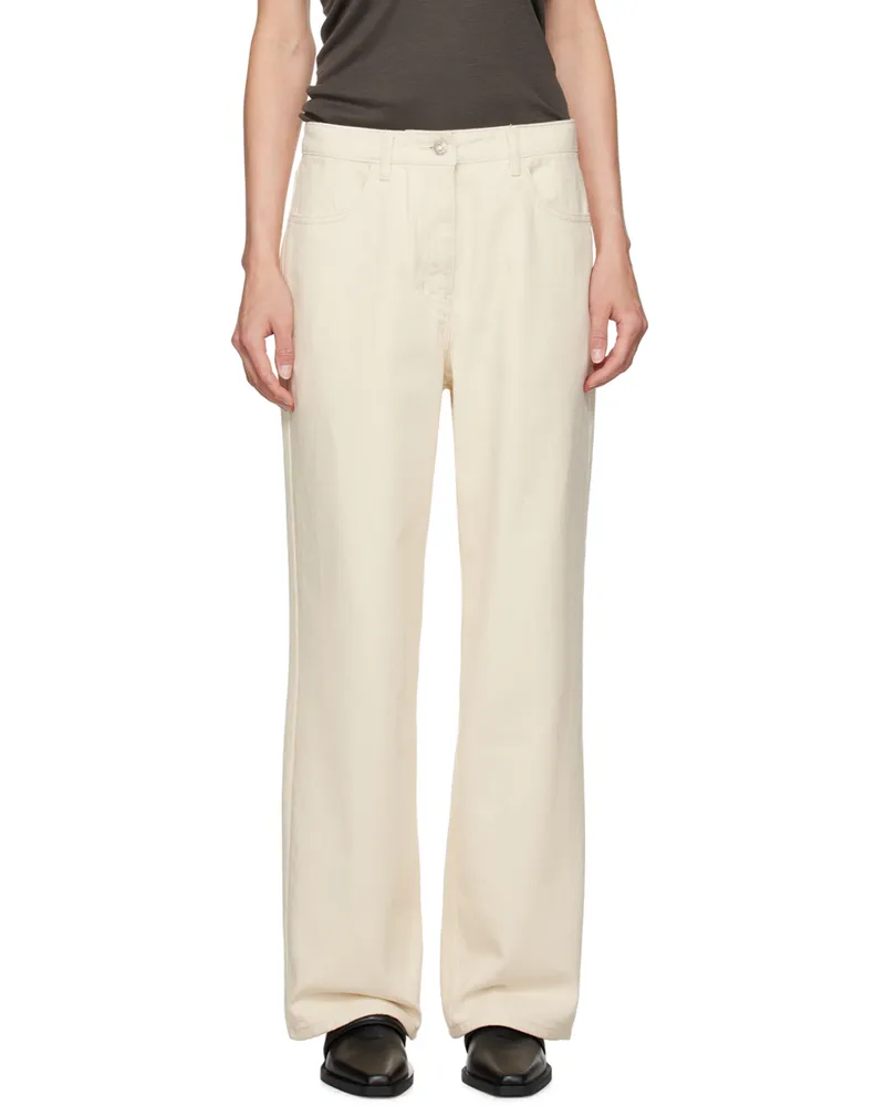 LE 17 SEPTEMBRE Off-White Basic Straight Jeans Ivory