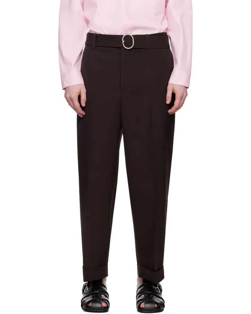 Jil Sander Brown Belted Trousers 201