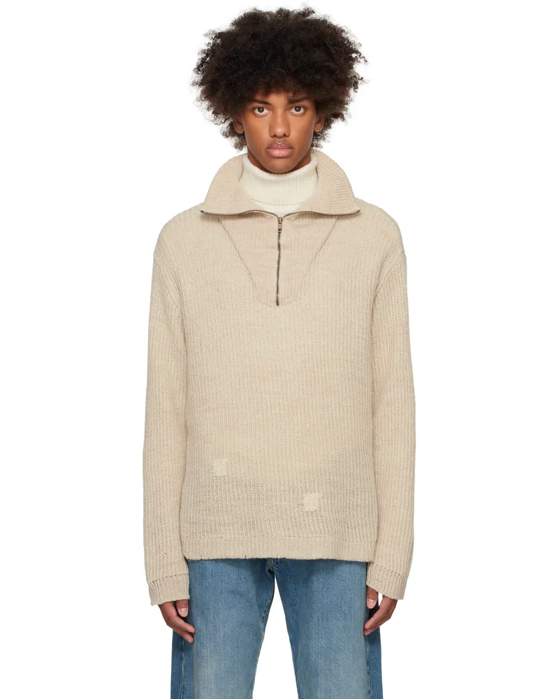 Maison Margiela Beige Summer Shetland Knit Sweater 109f
