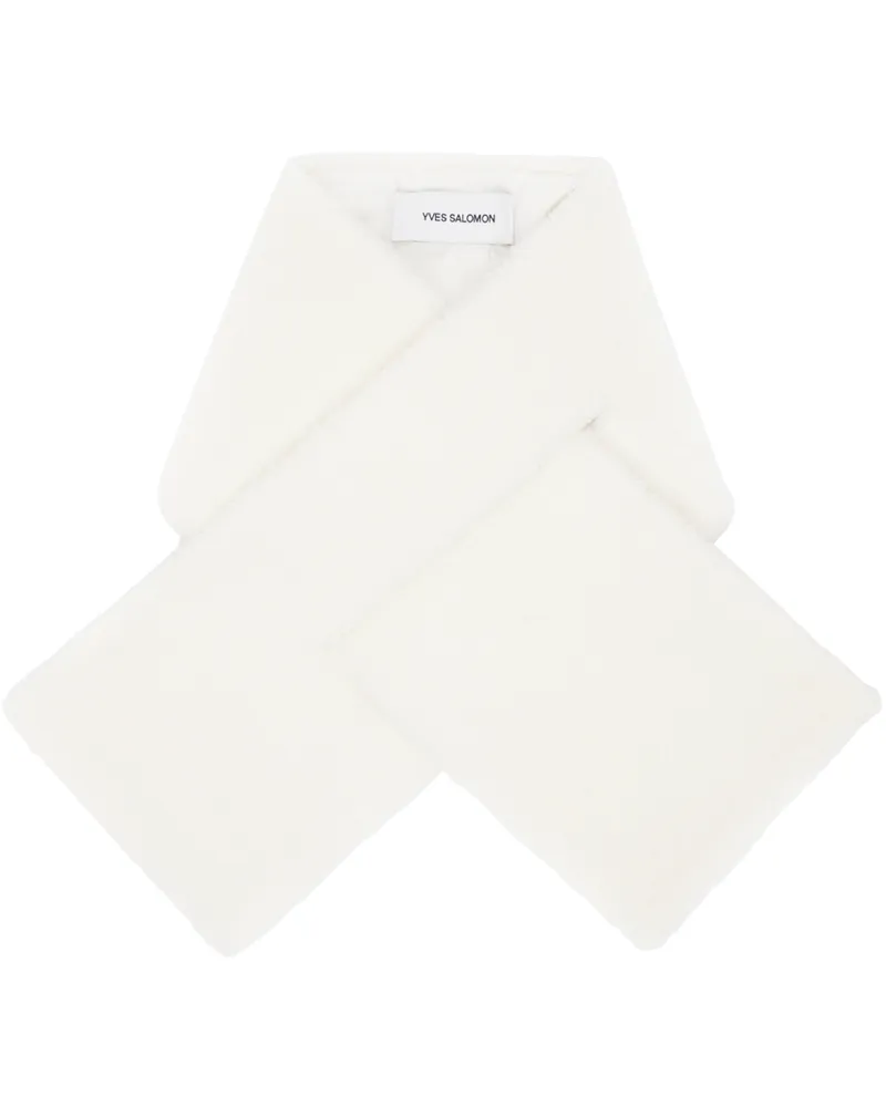 Yves Salomon White Technique Down Shearling Scarf A1057
